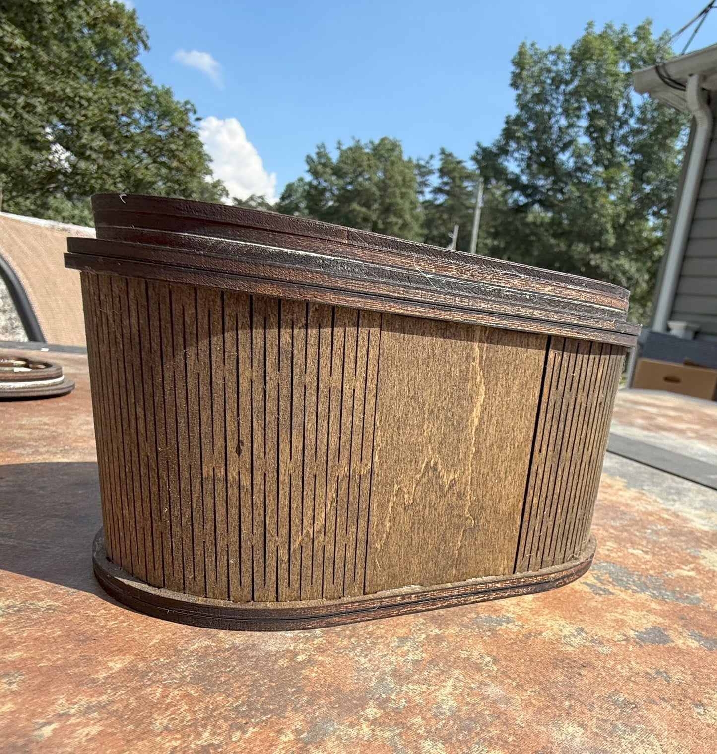 Snake Wooden Oval Trinket Box