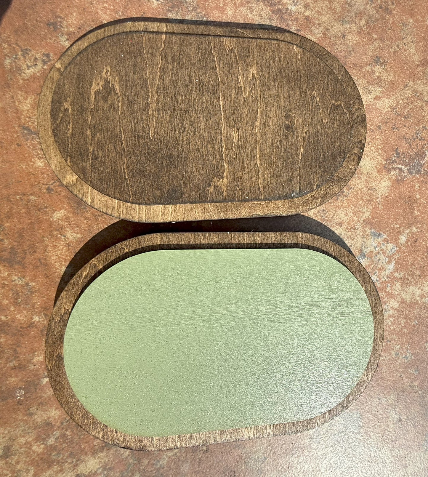 Snake Wooden Oval Trinket Box