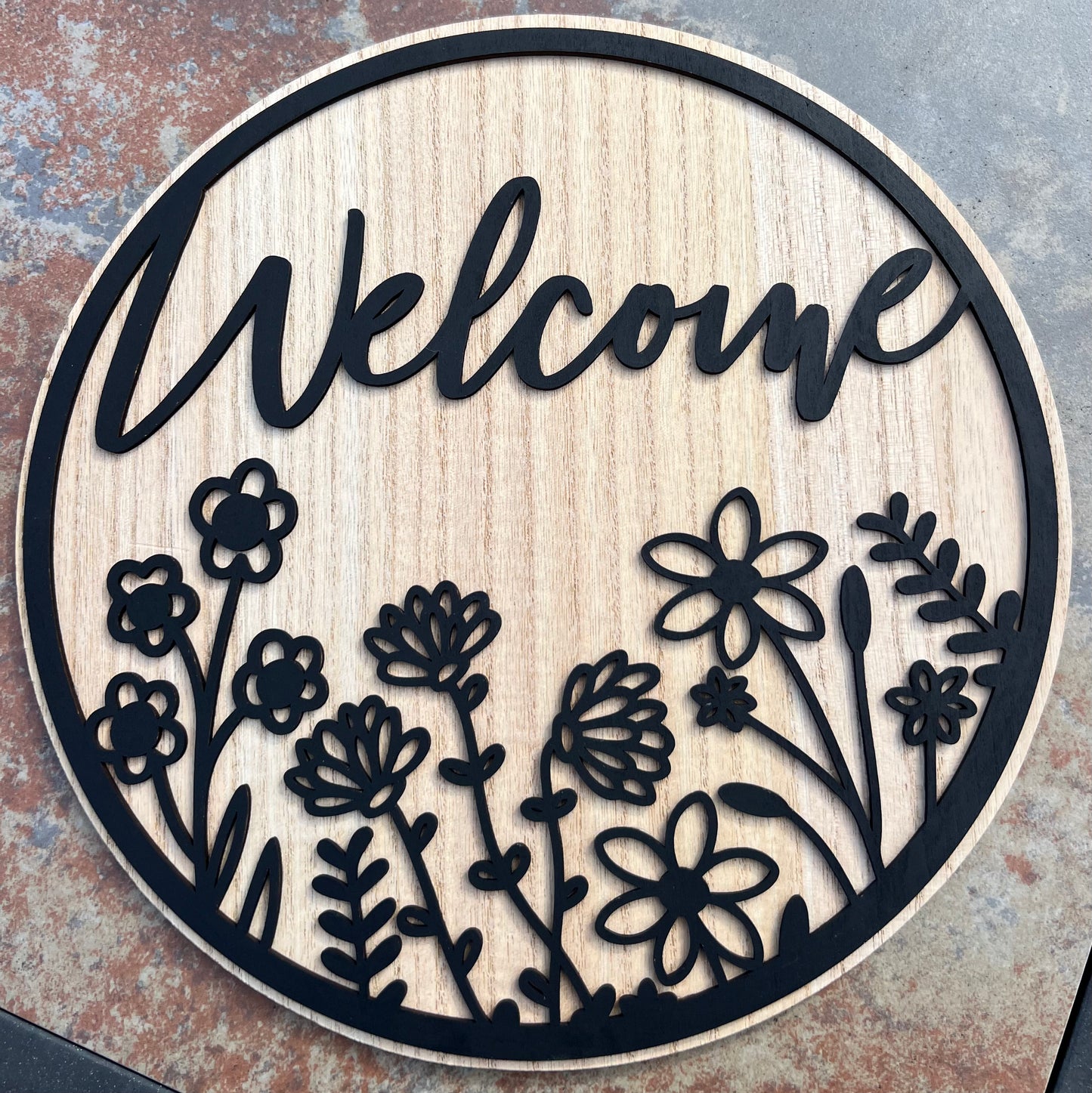 Floral Welcome 12" Round